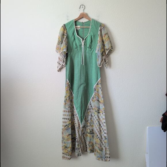 Vintage 70s Roberta California Dress S/M Floral Boho Cottagecore Prairie Flowy - Picture 10 of 16